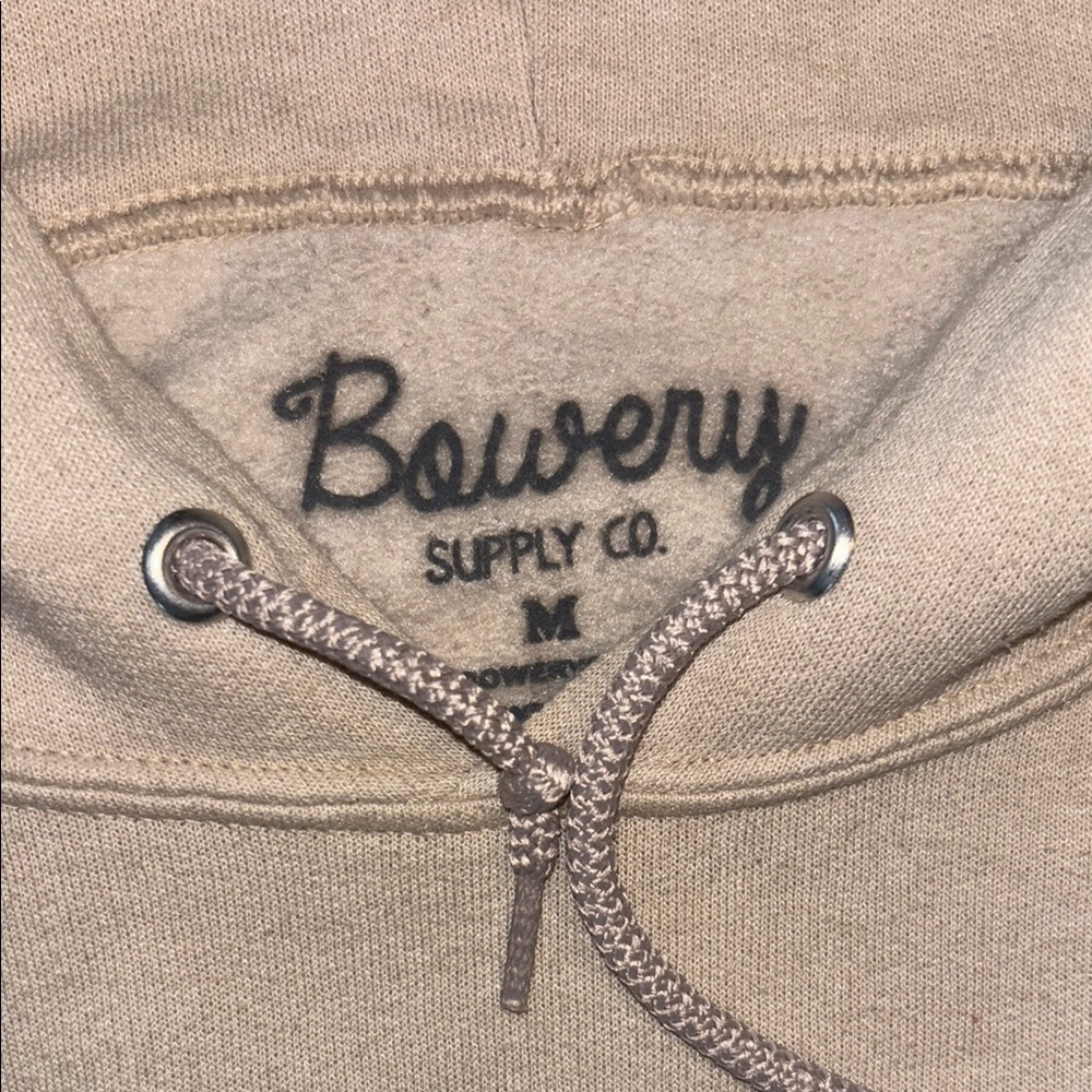 Cream Hoodie with Graphic Patch - Picture 2 of 3